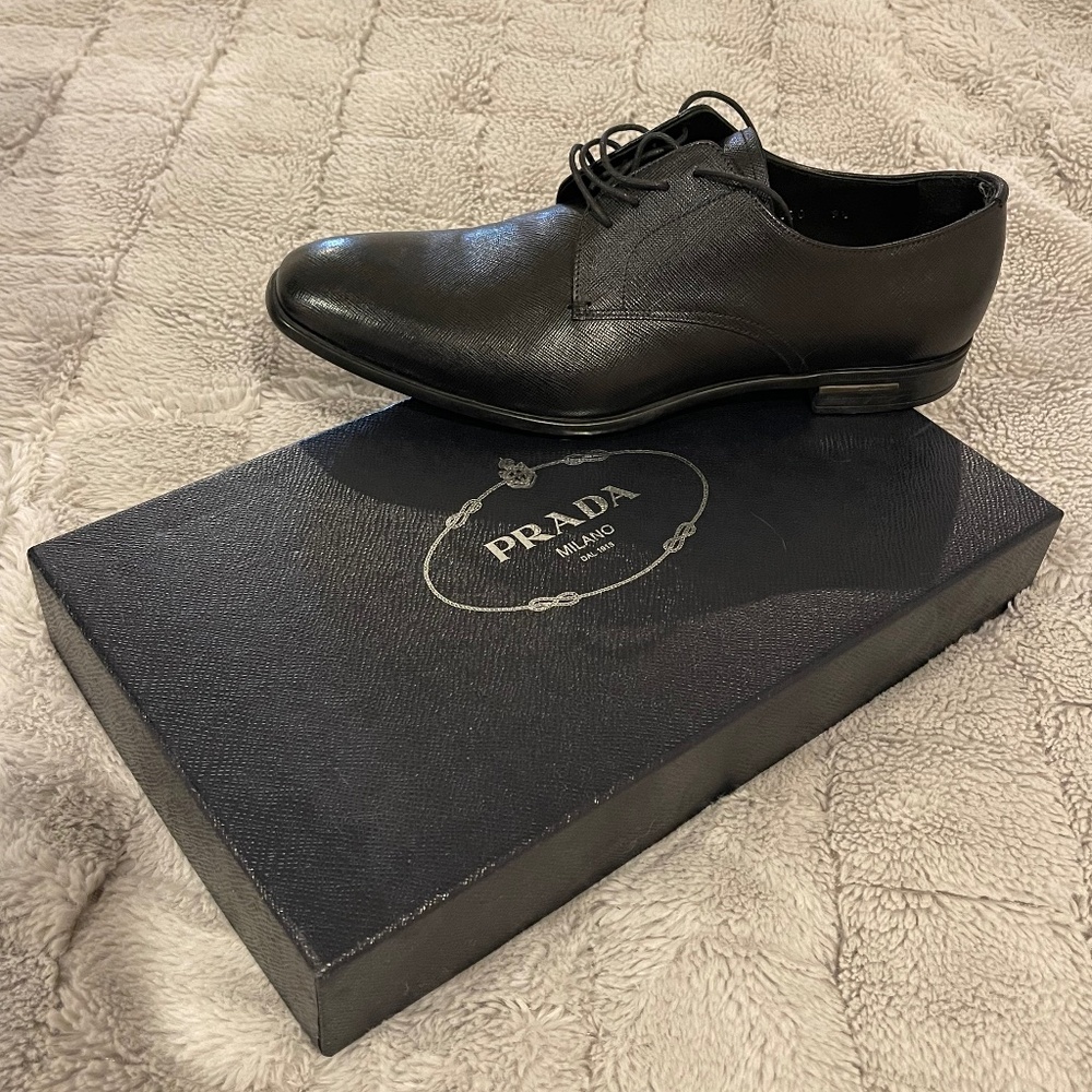 PRADA RAFFIANO MEN SHOES - SIZE 10
